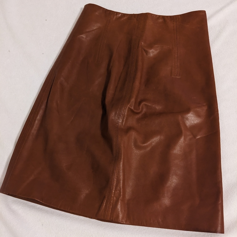 BNWT Rosetta Getty lambskin leather skirt